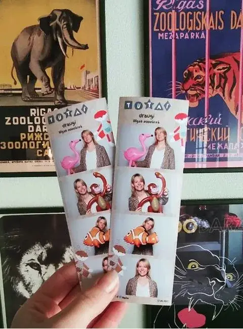 Foto kastes foto strip izdrukas Rīgas Zooloģiskā dārza pasākumā